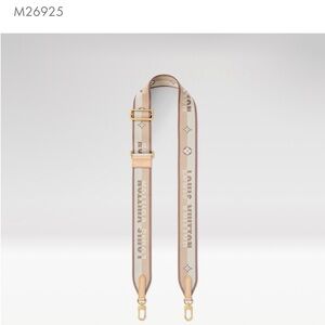 Louis Vuitton Beige and Cream Logo Webbing Shoulder Strap